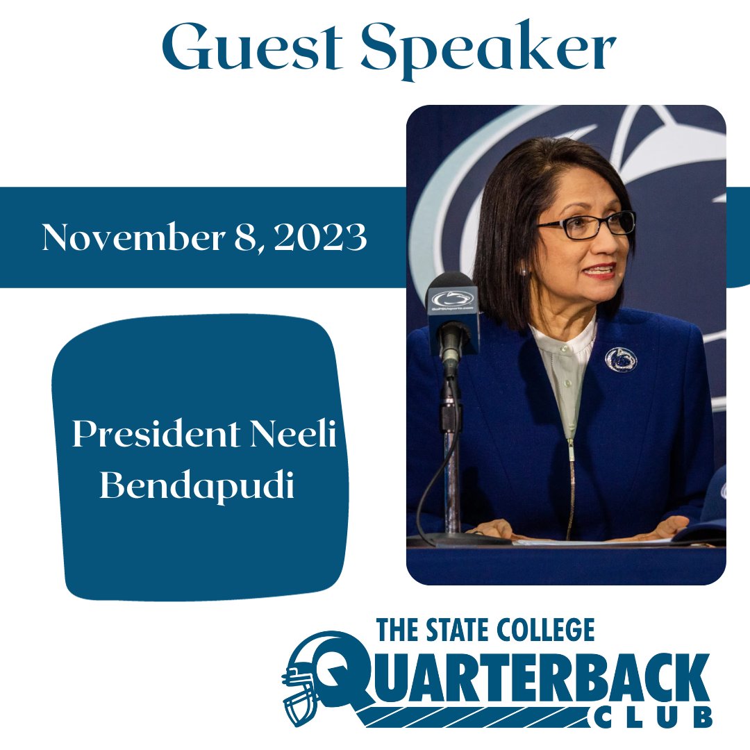 SCQB Club Social Guest Speaker 11-08-2023 Neeli Bendapudi, Ph.D., Penn State President